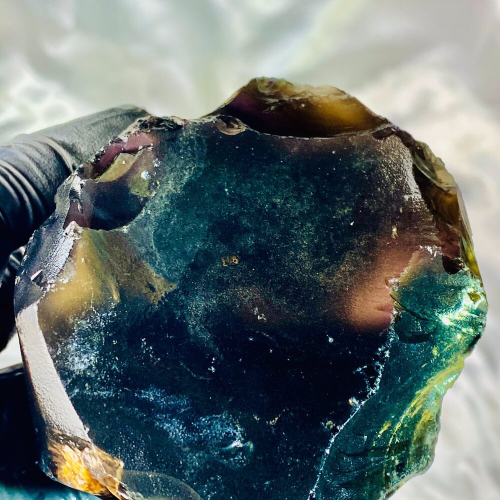 Rainbow Obsidian Rough Raw Lapidary Glass Butte Oregon Rare Purple Green 1+ lbs - Picture 2 of 12